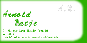 arnold matje business card